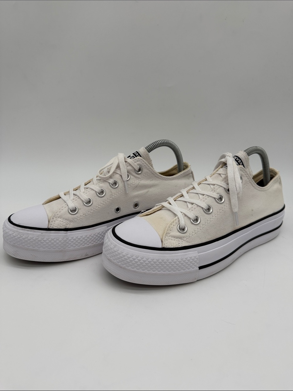 Converse Chuck Taylor All Star White Lift Low Platform Womens 8 Sneakers 560251F - Picture 7 of 16